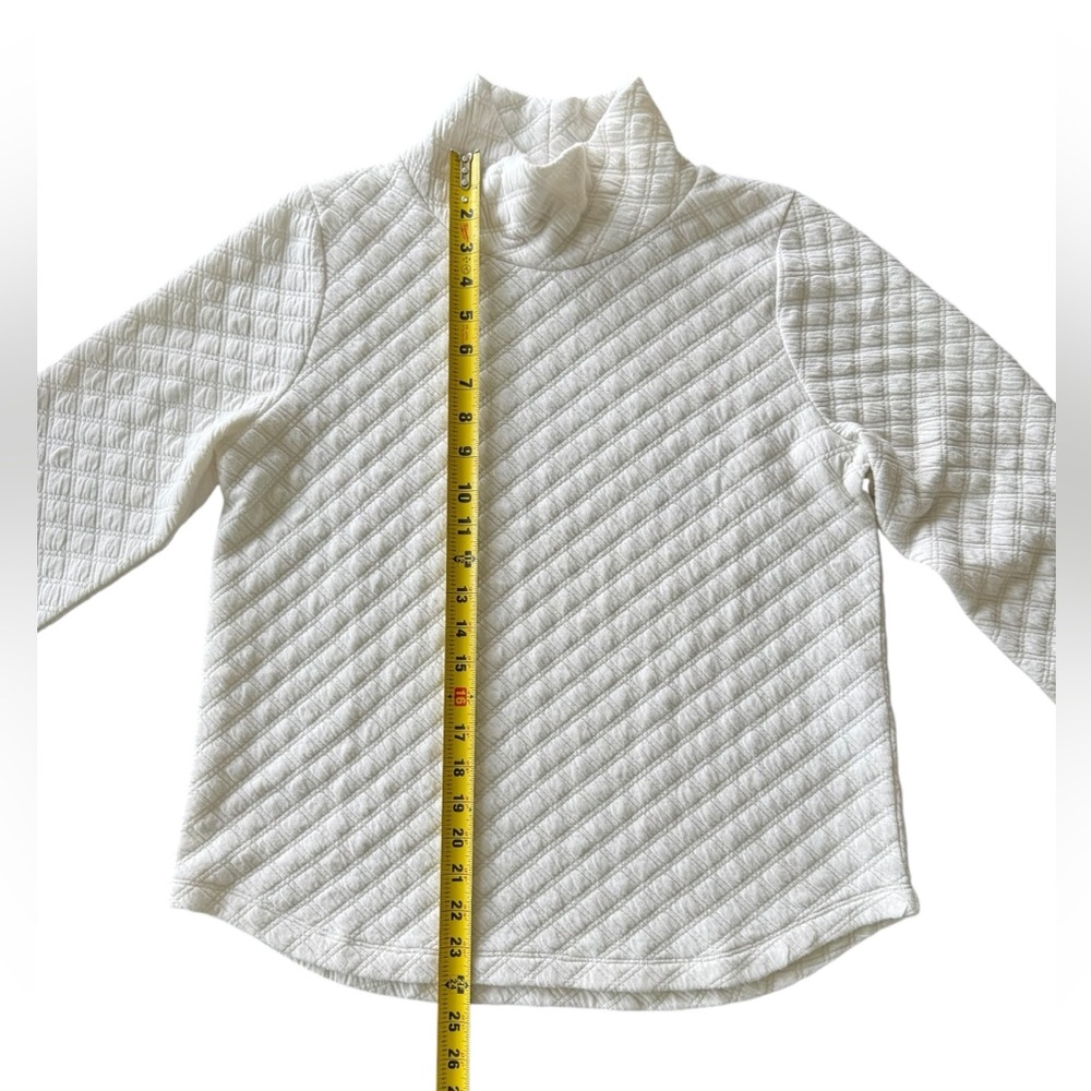 J. Crew Quilted Mockneck Pullover Women’s Small Ivory Top - Picture 6 of 10